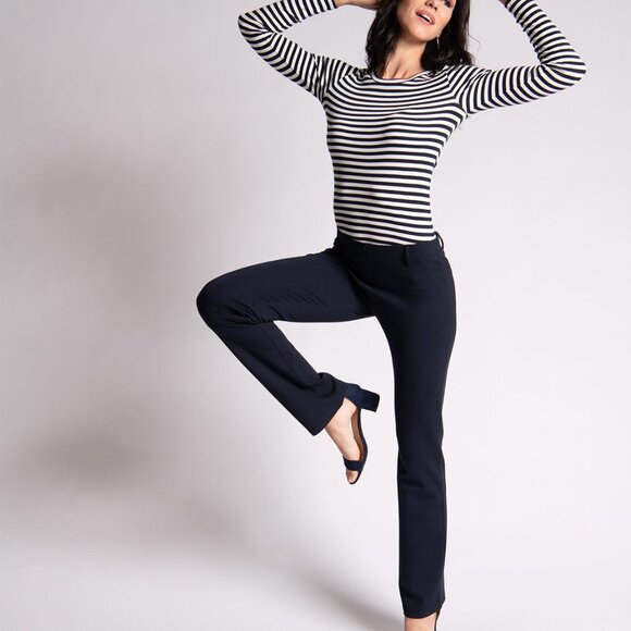 Betabrand Dress Pant Yoga Pants - Straight-Leg - Navy Medium Regular - Picture 1 of 8